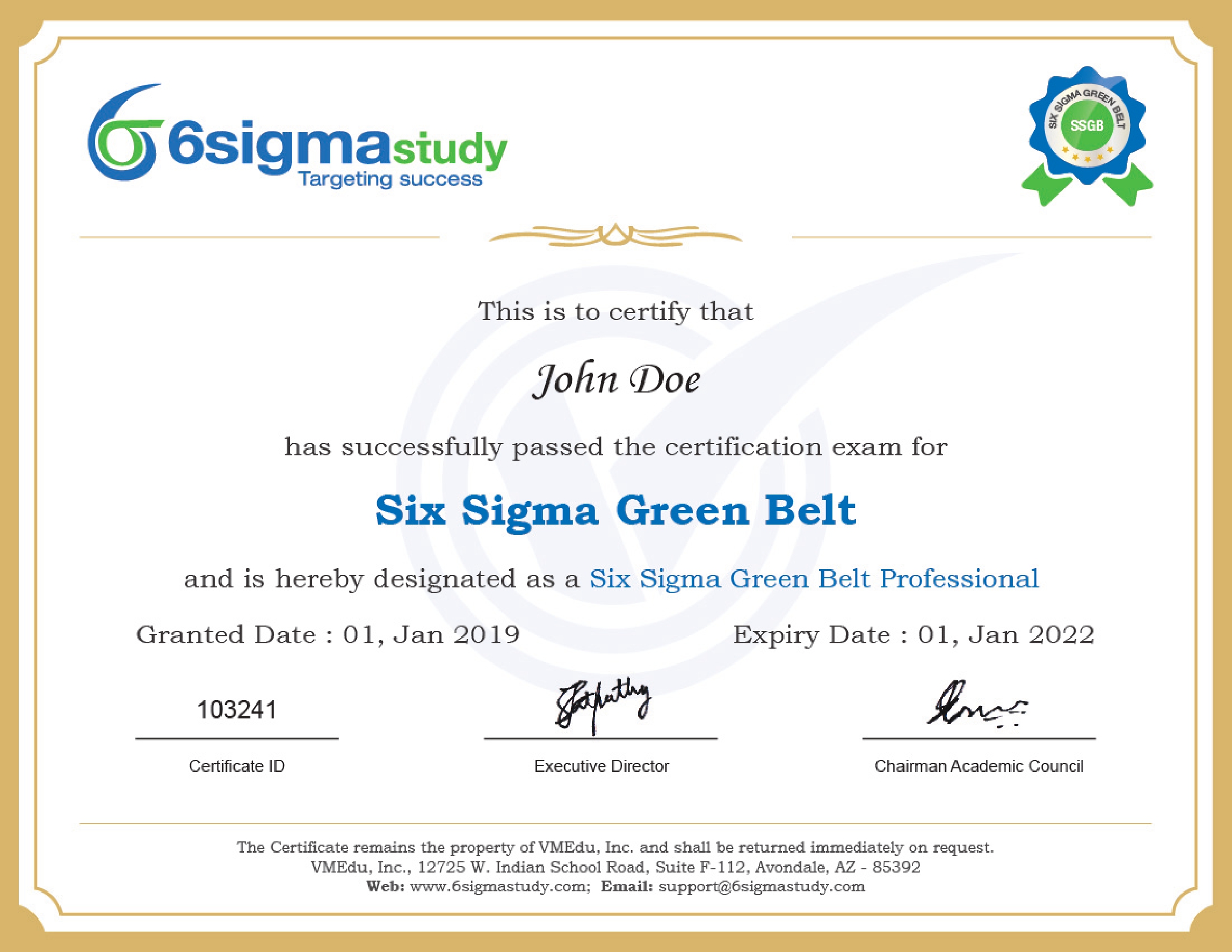 Six Sigma Green Belt Online - CBIS